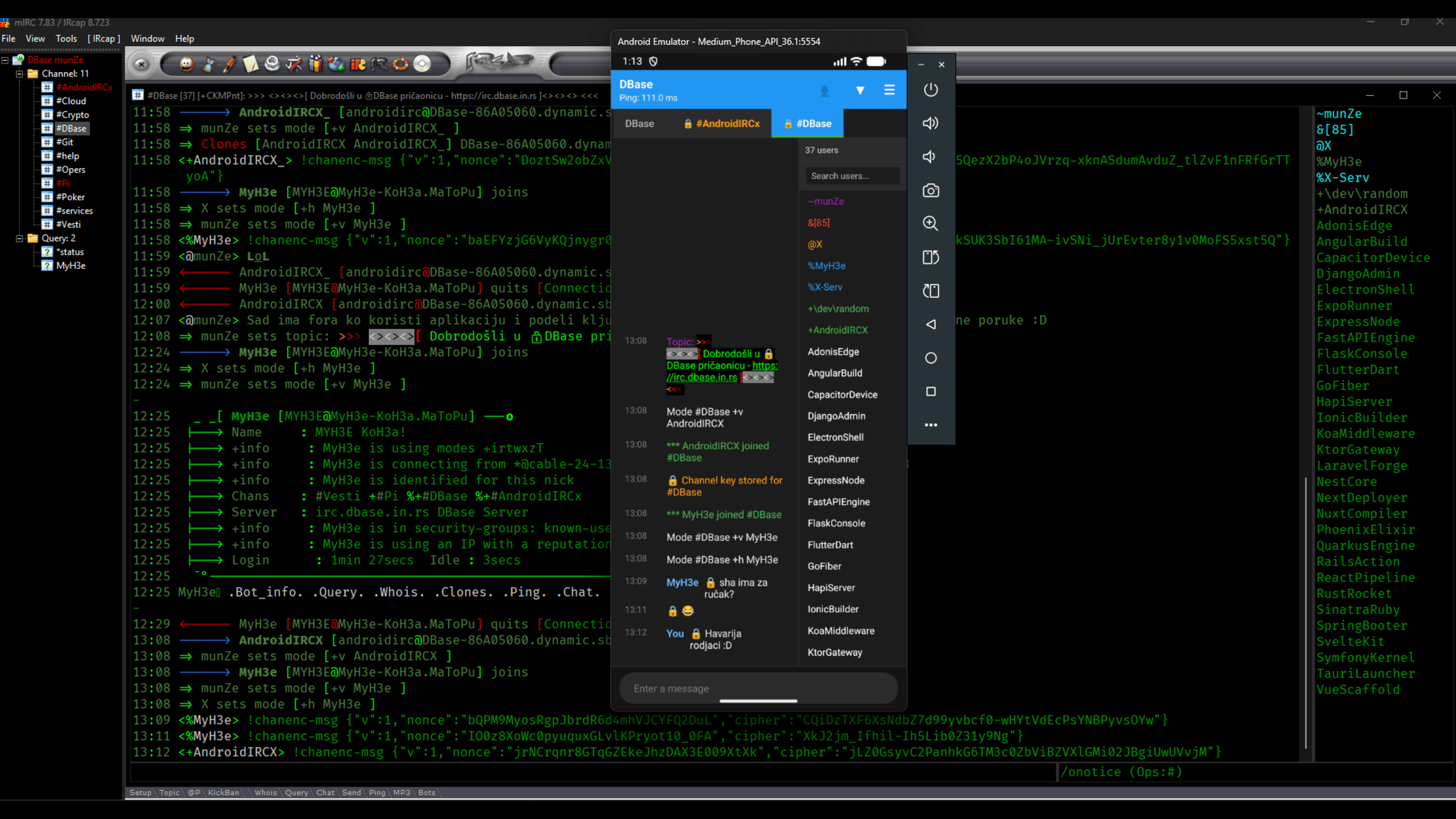 AndroidIRCx Screenshot 1