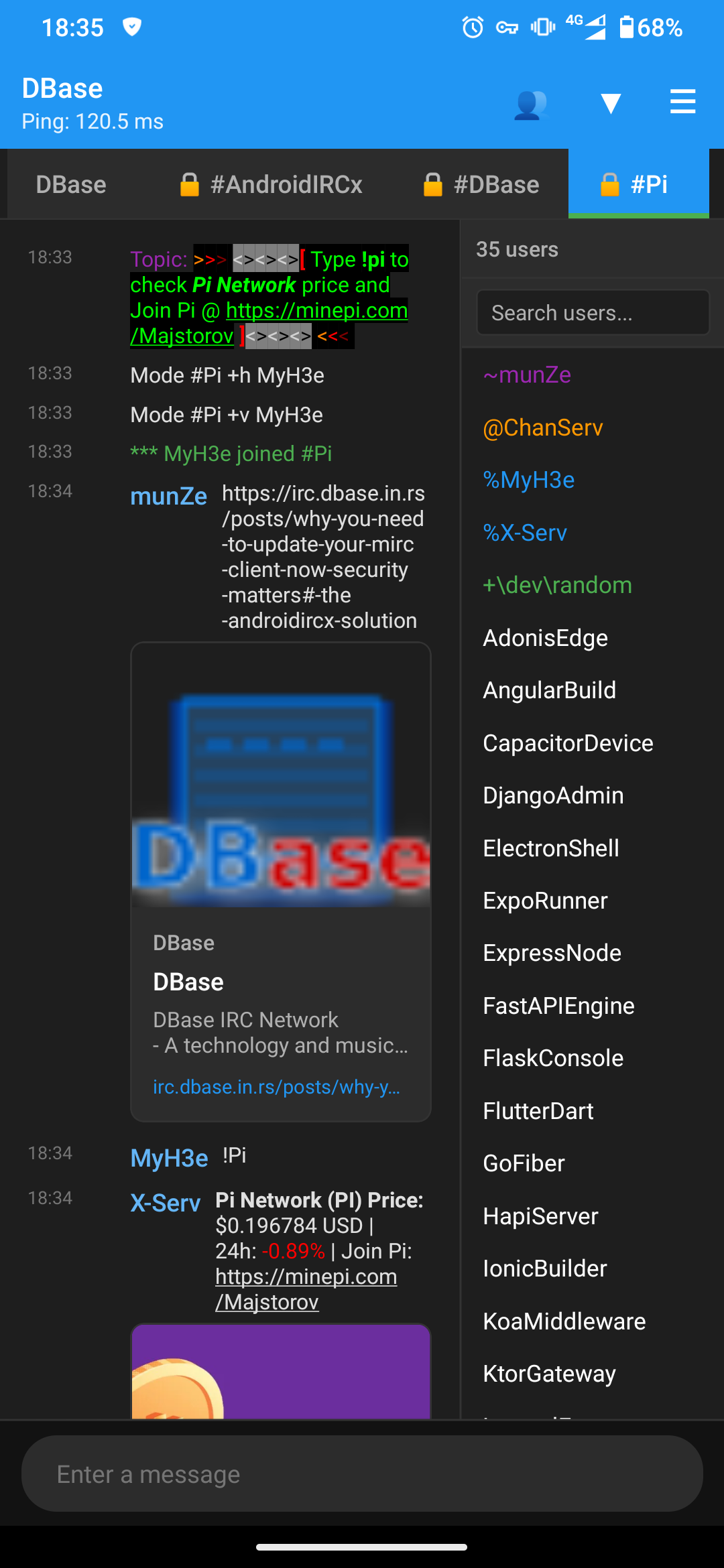 AndroidIRCx Screenshot 2