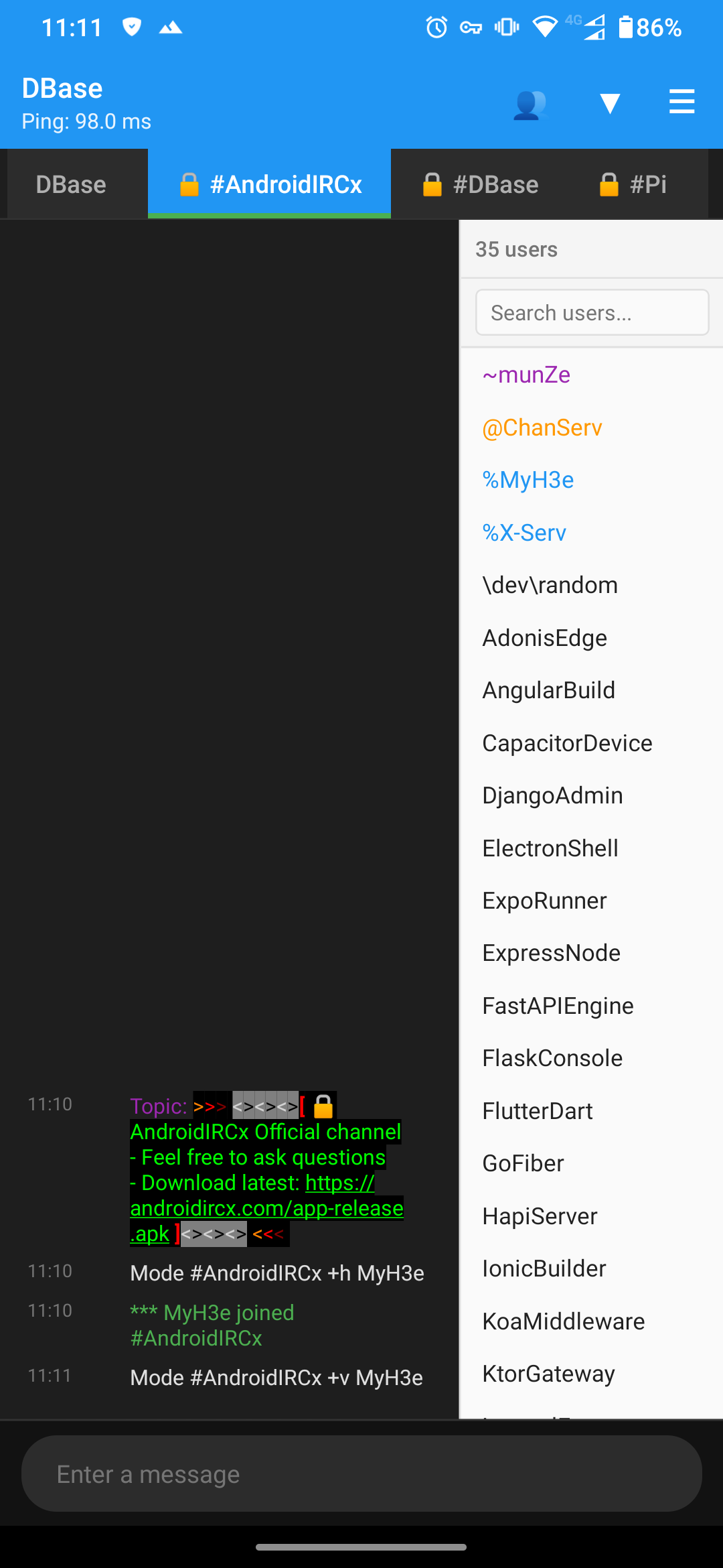 AndroidIRCx Screenshot 9