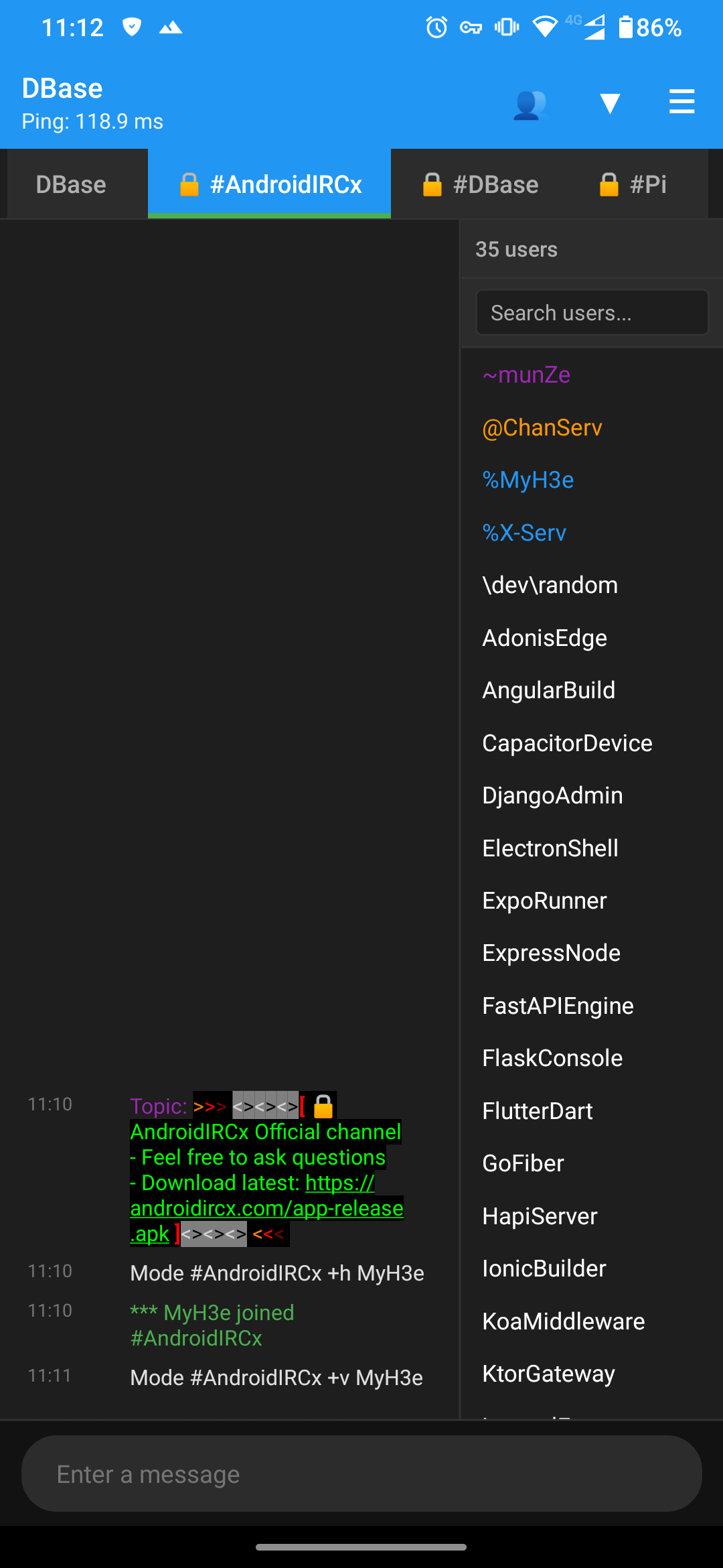 AndroidIRCx Screenshot 12