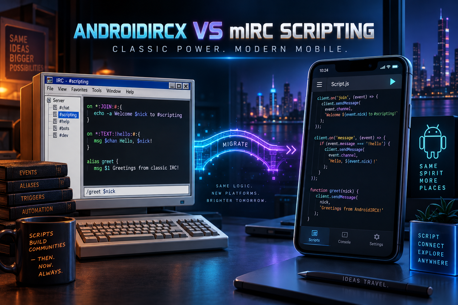 AndroidIRCX vs mIRC Scripting: Translating Classic Automation